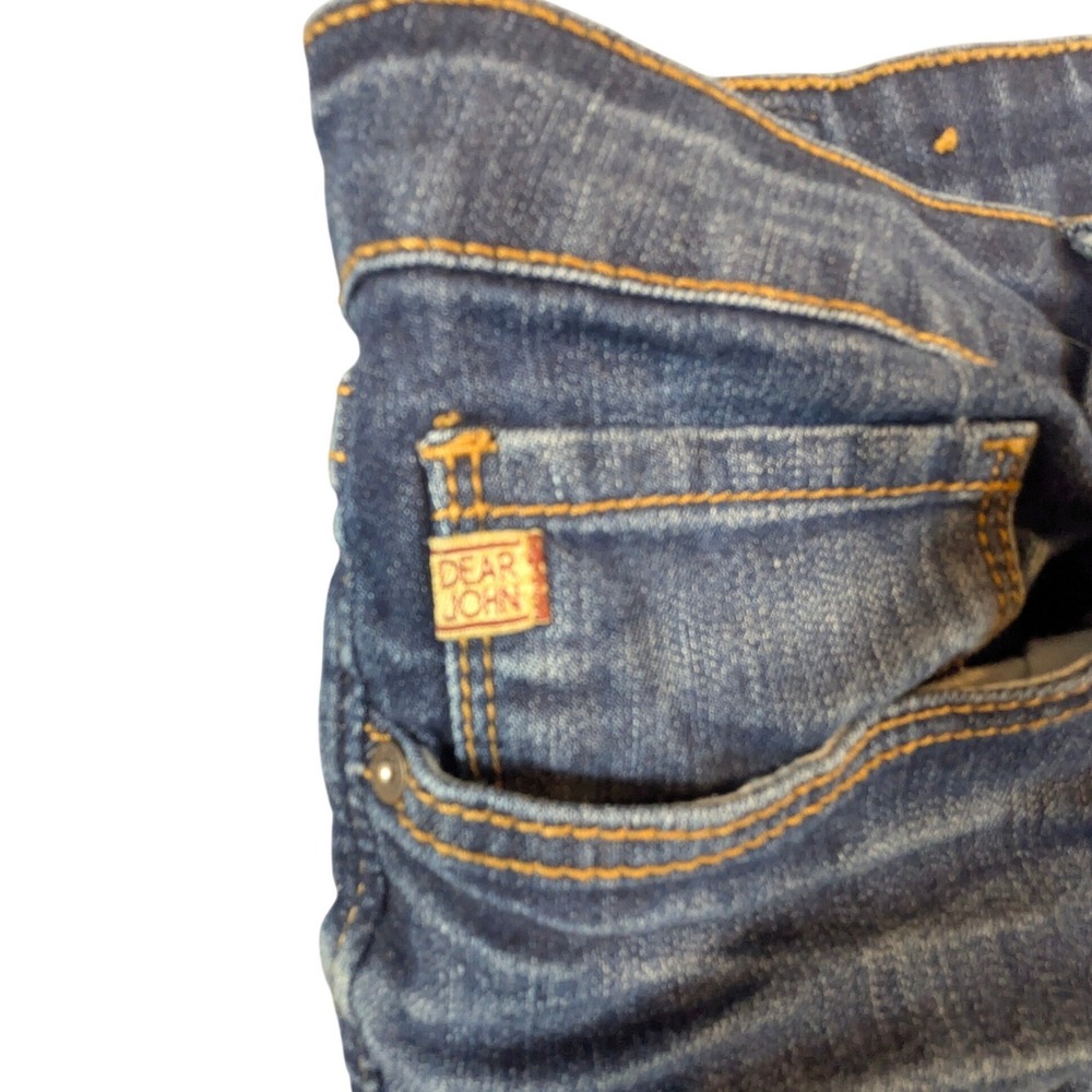 Dear John Joyrich Comfort Skinny Jeans Blue Medium Wash Whiskering Size 31 - Picture 7 of 8